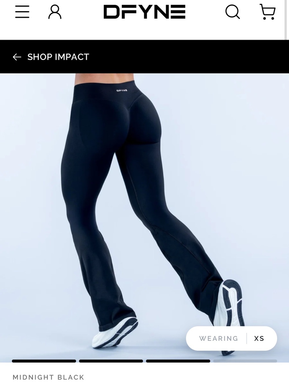 Dfyne Midnight Black impact flare leggings xs